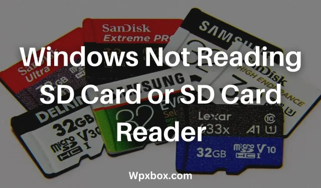 Parandatud: Windows ei loe SD-kaarti ega SD-kaardi lugejat