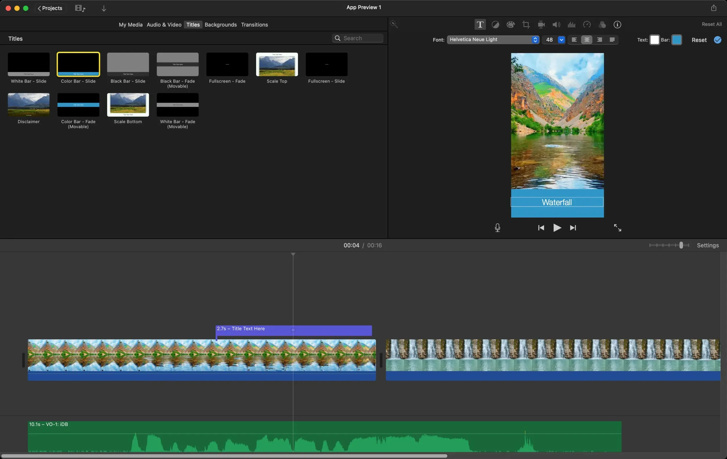 Trabalhando com vídeos verticais usando o App Preview no iMovie no Mac