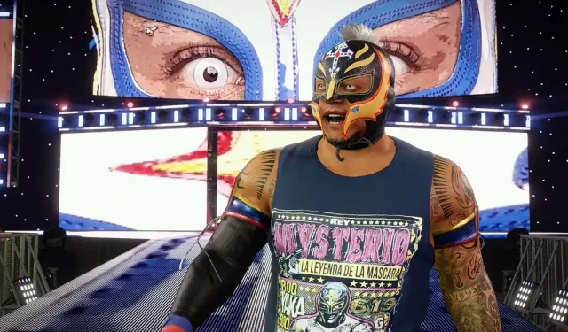 Rey Mysterio na capa do WWE 2K22, em pré-venda em breve
