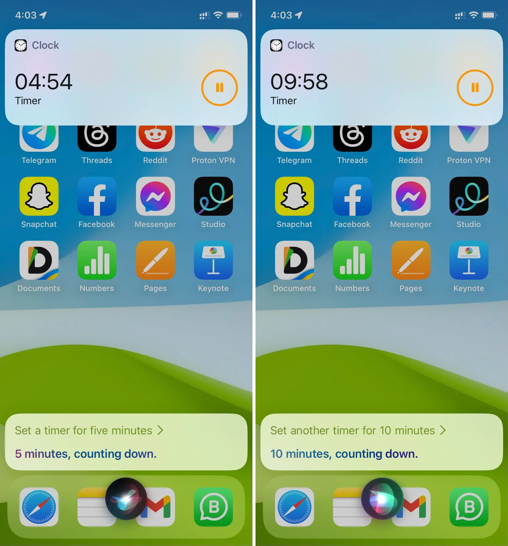 Setting multiple timers on iPhone using Siri Setting multiple timers on iPhone using Siri