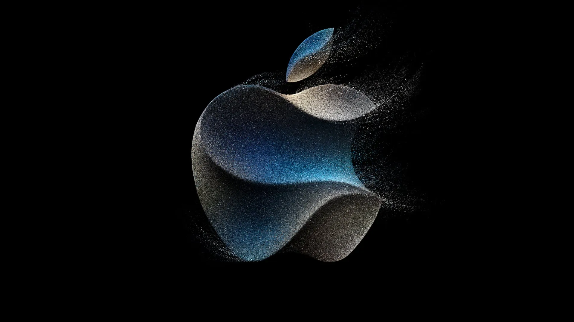 iPhone 15 invite graphic showing a version of the Apple logo