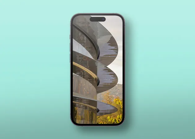 Apple Park kurvikas design-tapetti iPhonelle