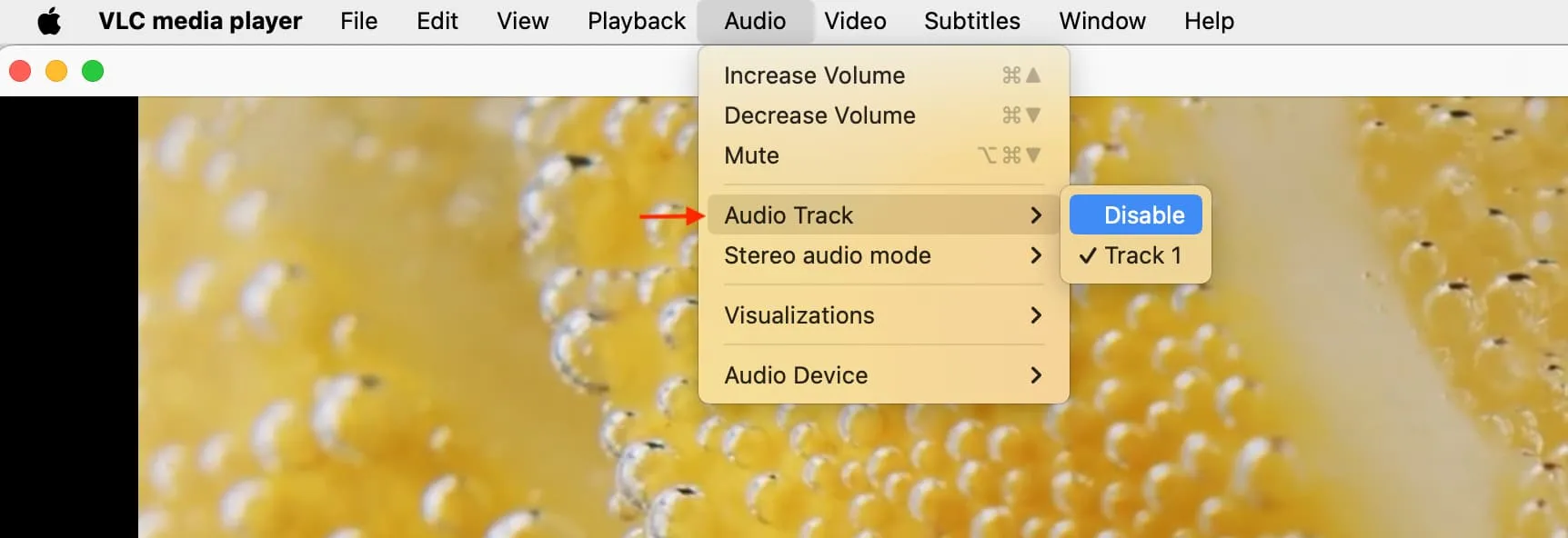 Audio Track option in VLC on Mac Audio Track option in VLC on Mac
