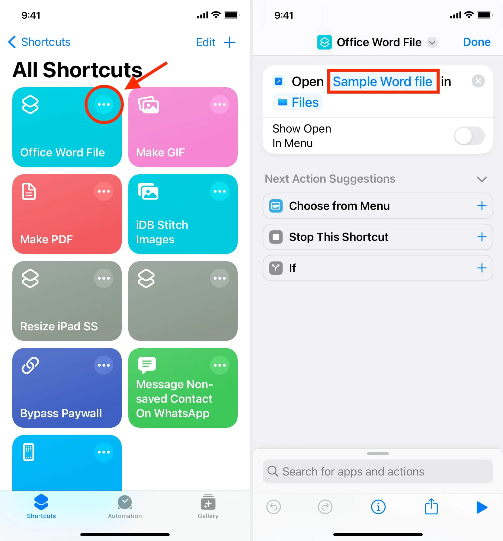 Edit shortcut to replace current file with a new one