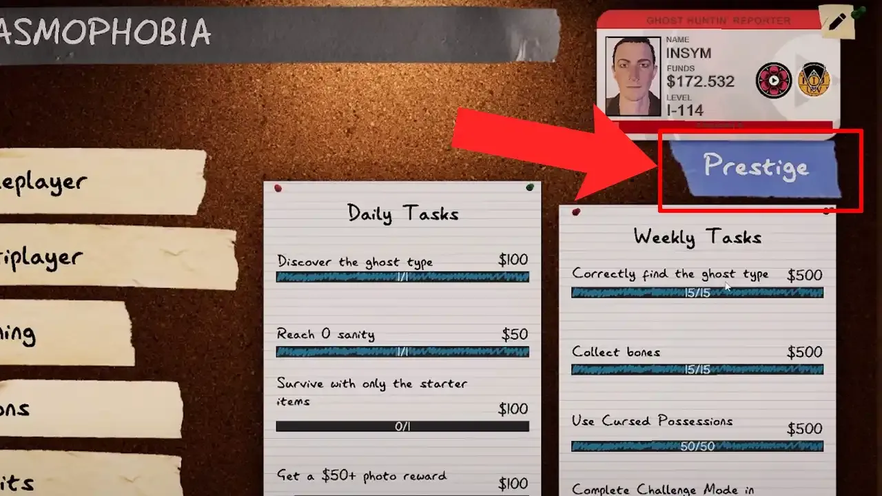 How to Unlock All Prestige Badges in Phasmophobia List Of All ID Card Themes 