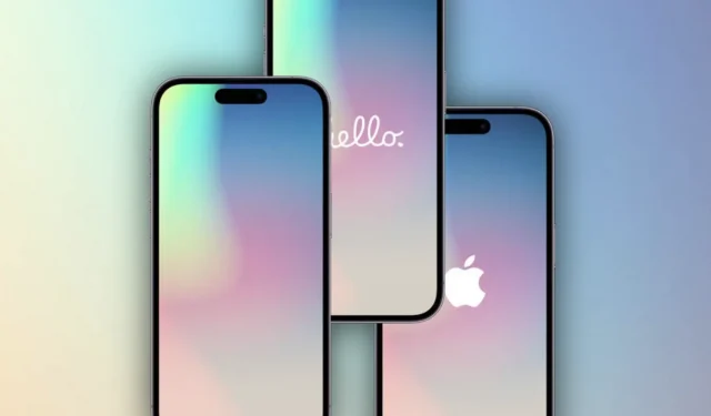 Fondos de pantalla degradados con el logo de Apple en colores pastel para iPhone