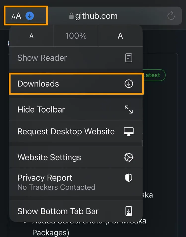 PureKFD Downloads menu.