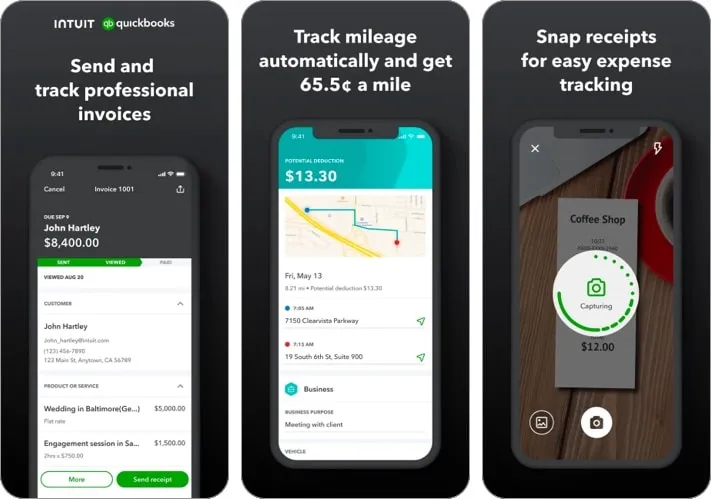 QuickBooks Accounting bästa utgiftsspårningsapp för iPhone och iPad