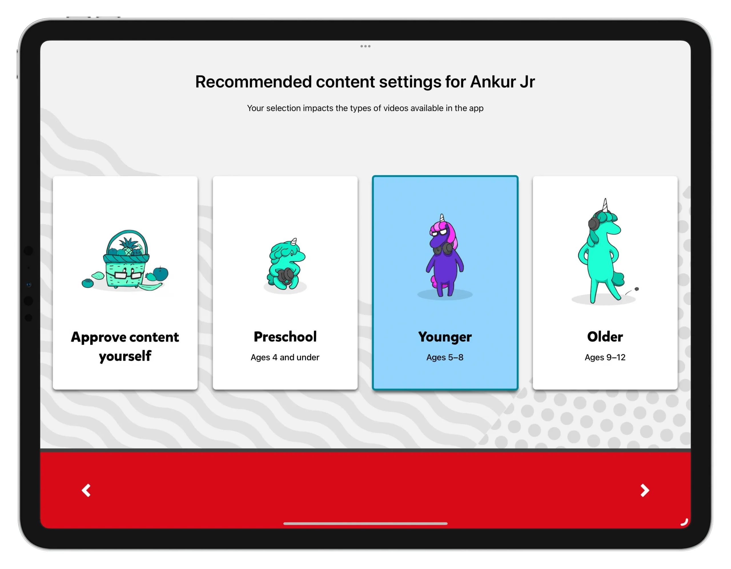 Set age for YouTube kids on iPad