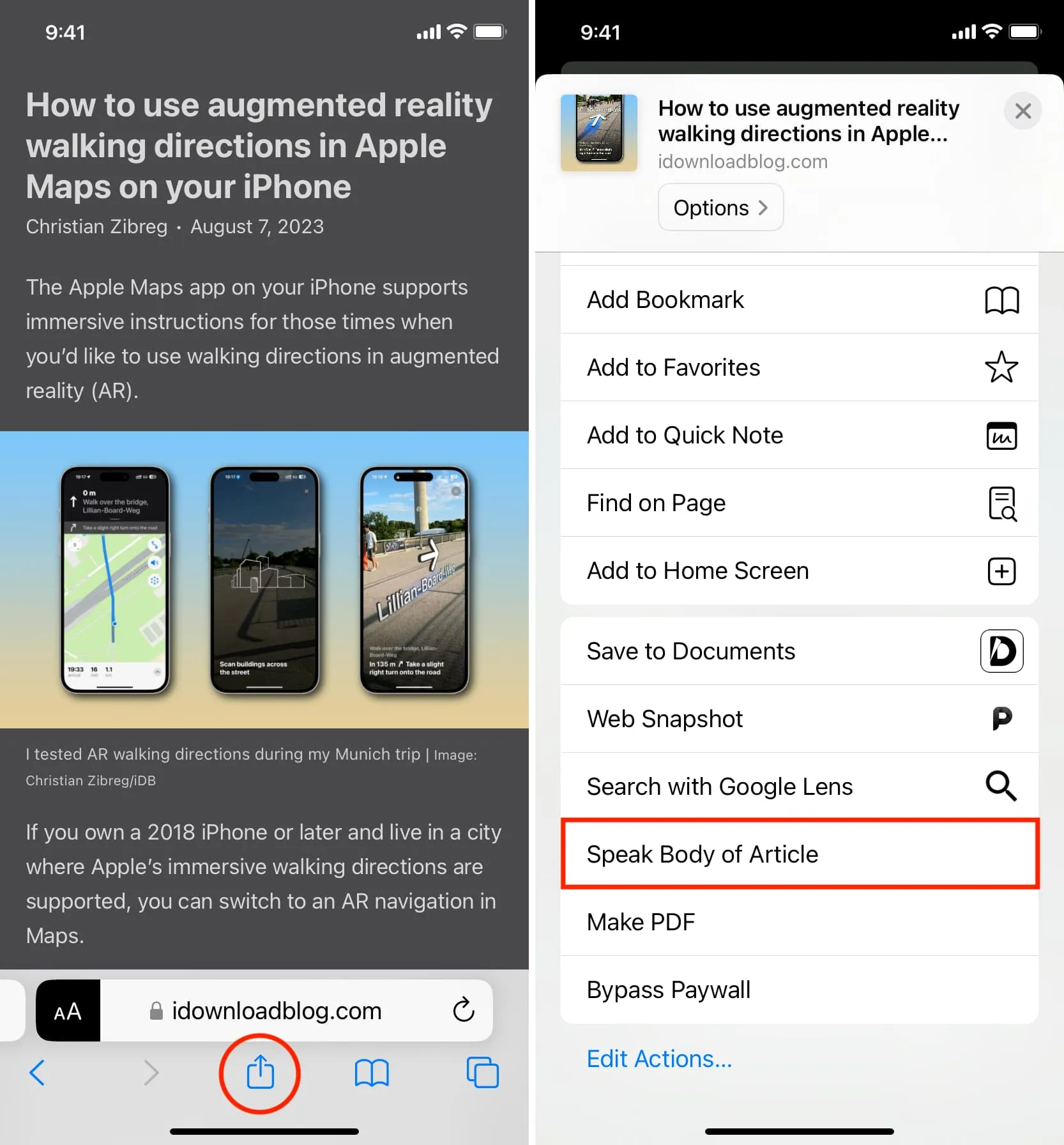 Speak Body of Article iOS shortcut on iPhone Speak Body of Article iOS shortcut on iPhone