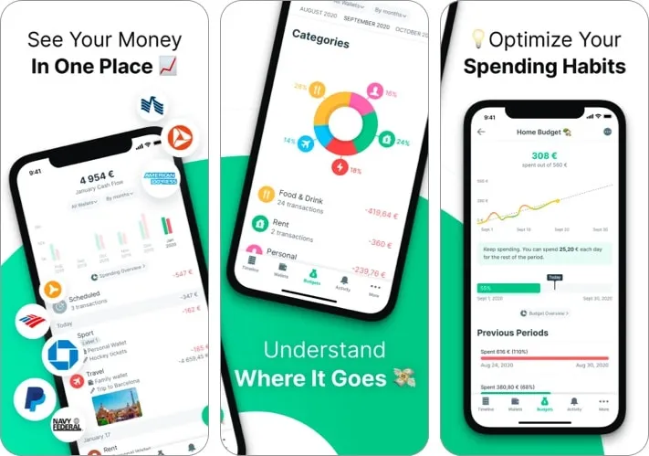 „Spendee“ geriausia išlaidų stebėjimo programa, skirta „iPhone“ ir „iPad“.