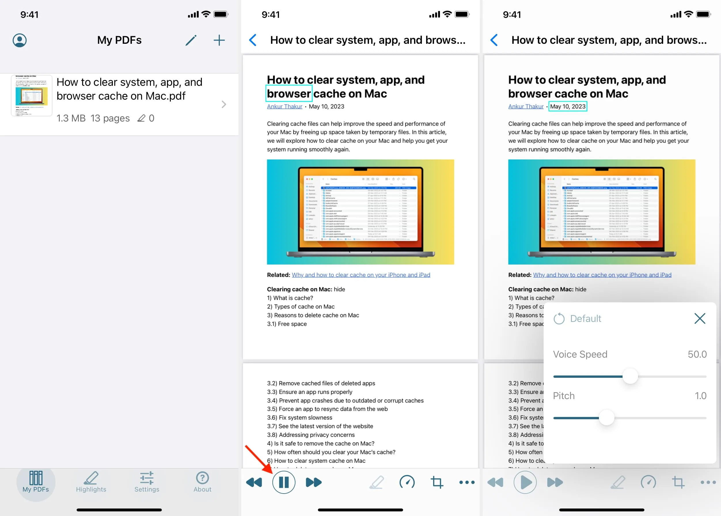 Text to Speech PDF Reader app on iPhone Text to Speech PDF Reader app on iPhone