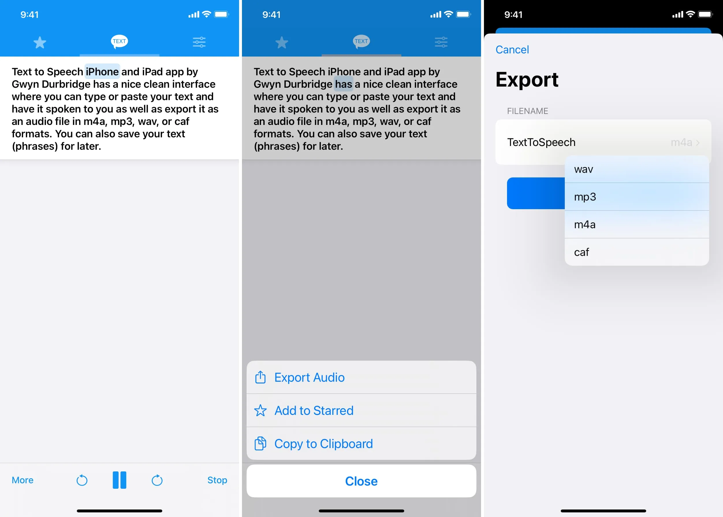 Text to Speech app on iPhone to listen to custom text and export its audio file Text to Speech app on iPhone to listen to custom text and export its audio file