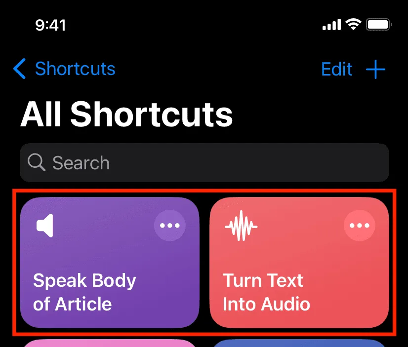 Turn Text Into Audio and Speak Body of Article shortcuts on iPhone Turn Text Into Audio and Speak Body of Article shortcuts on iPhone