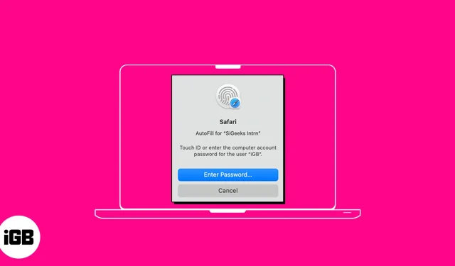 Mac용 Safari에서 Touch ID를 사용하여 비밀번호를 자동 완성하는 방법