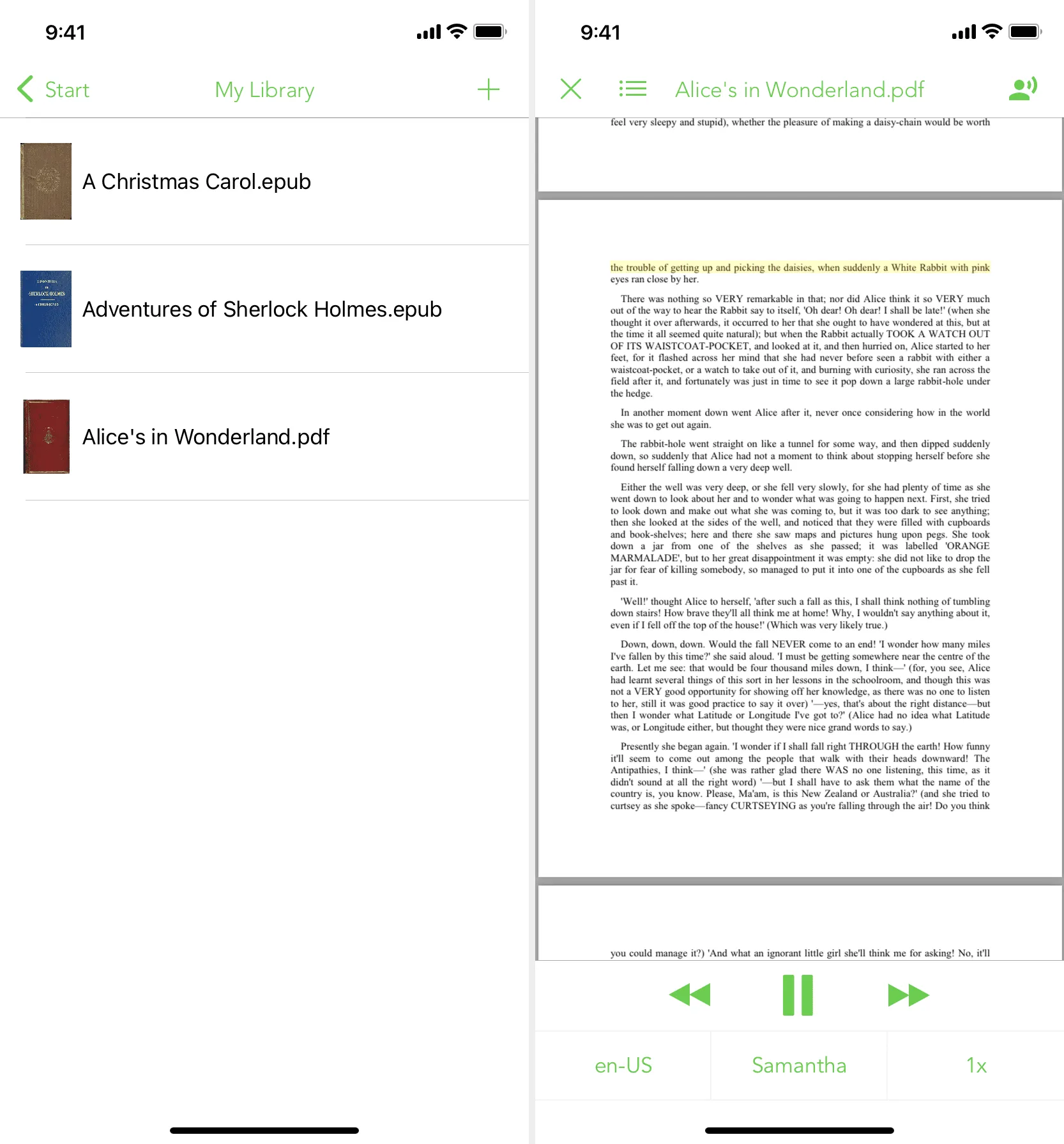 Voice Aloud Reader app on iPhone to listen to downloaded books Voice Aloud Reader app on iPhone to listen to downloaded books