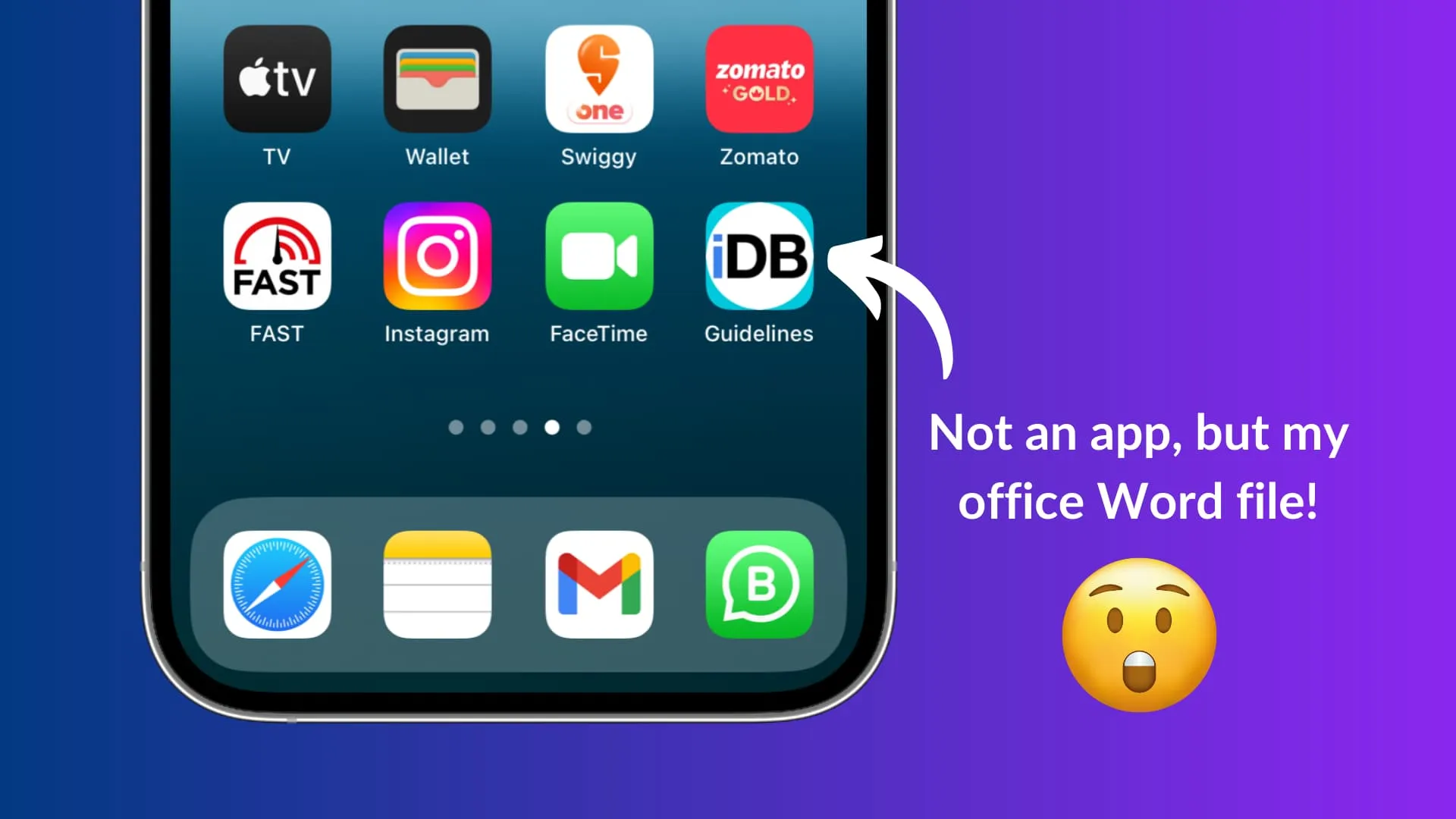 Word document added to iPhone Home Screen