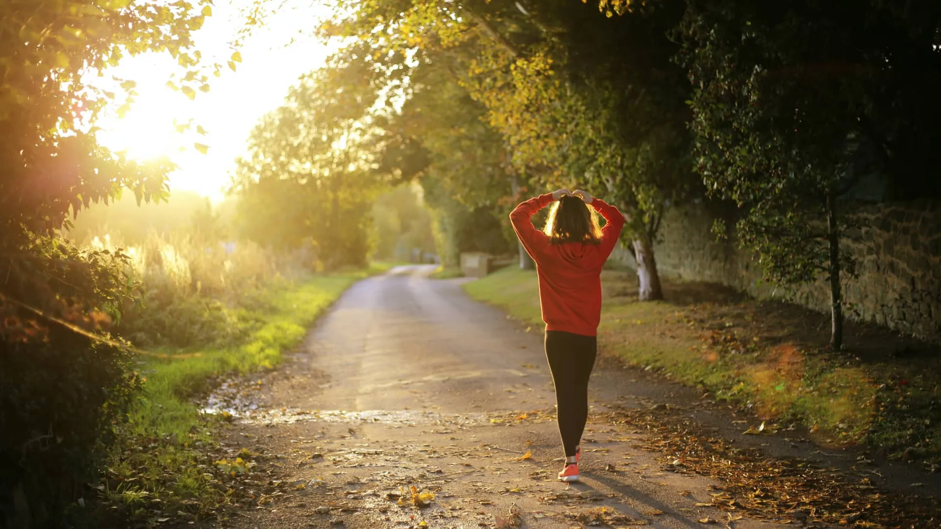 Young woman jogging in the morning in the countryside Young woman jogging in the morning in the countryside