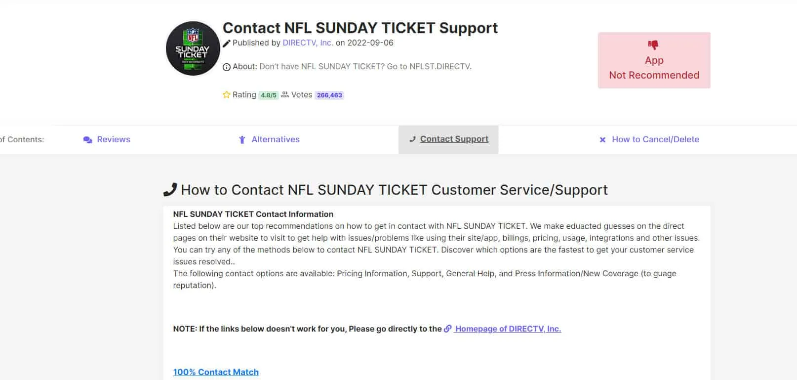 Kontaktieren Sie das Sunday Ticket Support-Team