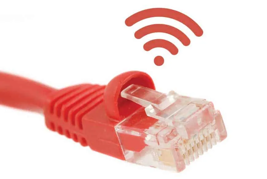 Använd Ethernet-kabel