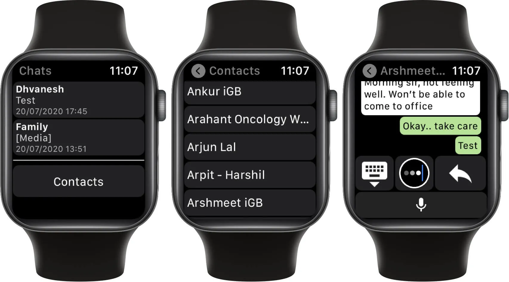 alustage Apple Watchis uut whatsapi vestlust
