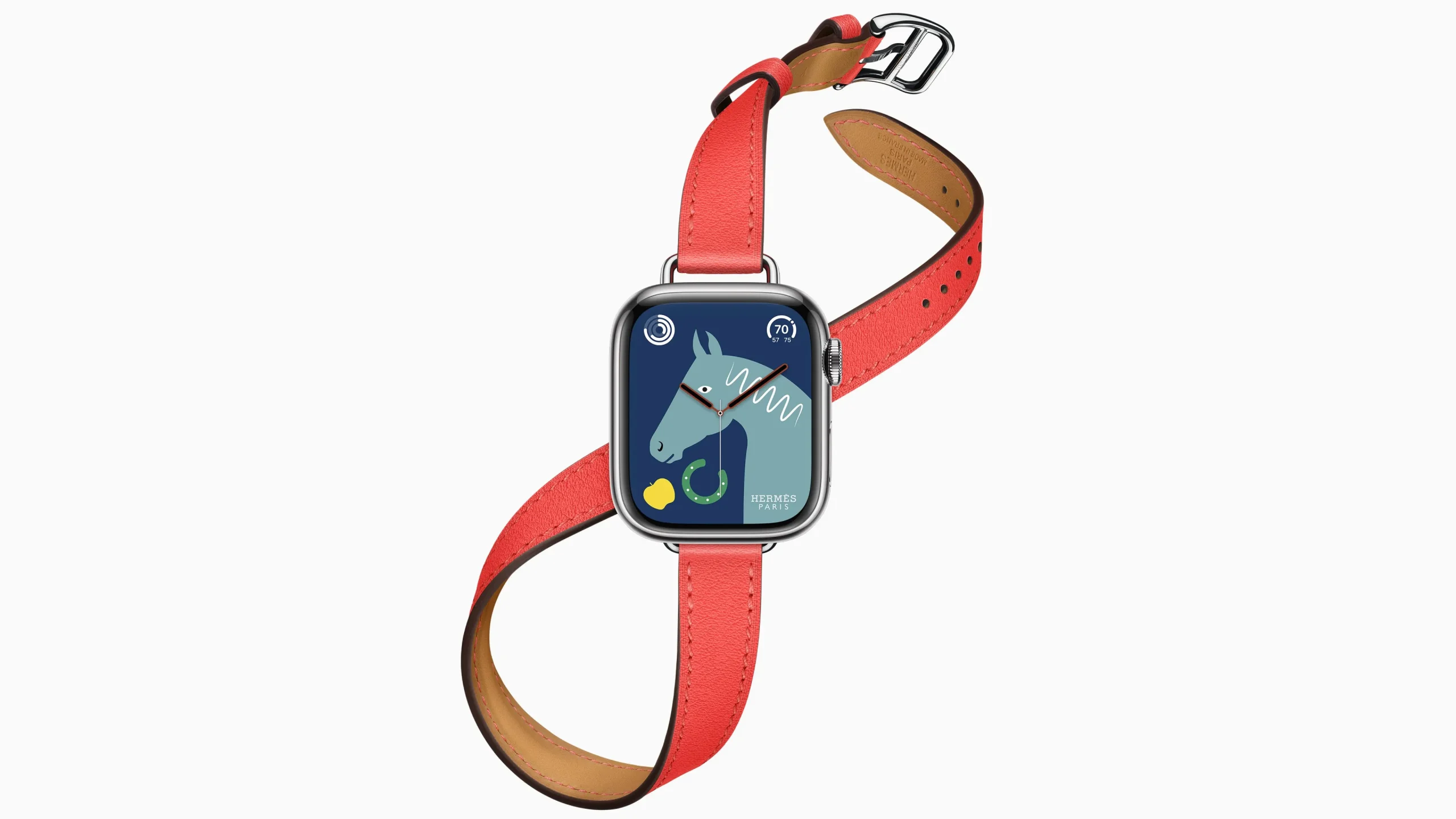 Hermès 가죽 밴드가 장착된 Apple Watch Series 8