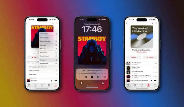 iOS 17.1의 새로운 Apple Music 기능: 즐겨찾기 시스템, 재생목록 아트워크 등