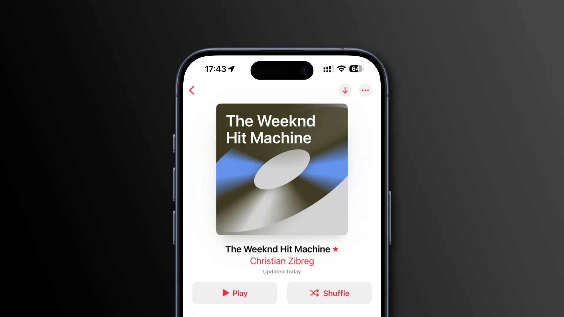 Playlista Apple Music na iPhonie z niestandardową grafiką