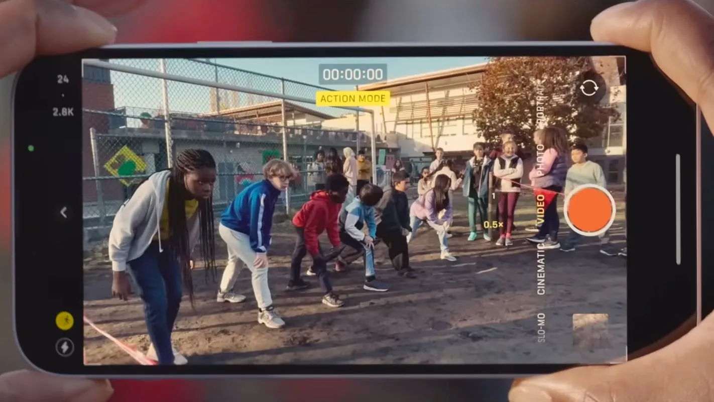 Using the iPhone's Action Mode to capture kids running