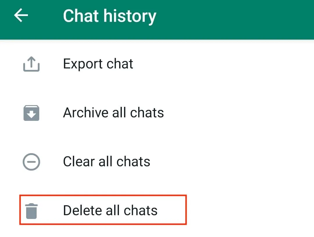 Delete all Chats