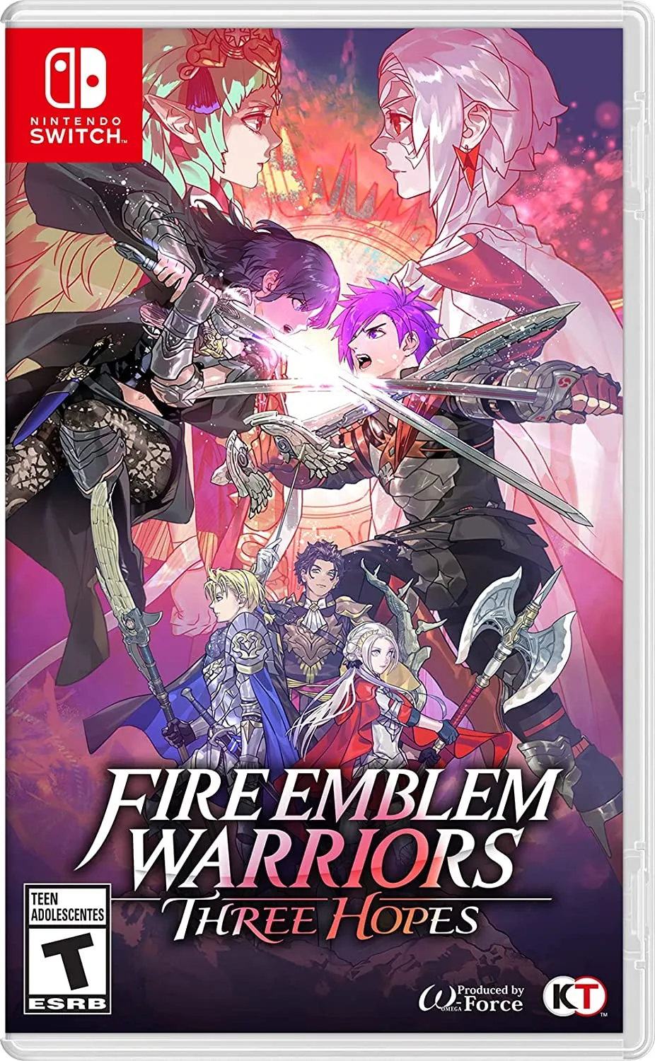 Fire Emblem Warriors: Three Hopes Nintendo Switch žaidimo meno kūriniai.