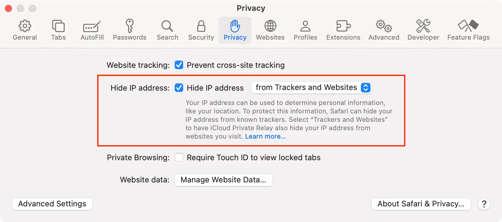 Hide IP address from Trackers and Websites in Safari on Mac