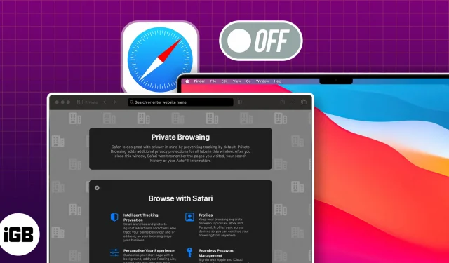 Mac에서 Safari 개인 브라우징을 비활성화하는 방법