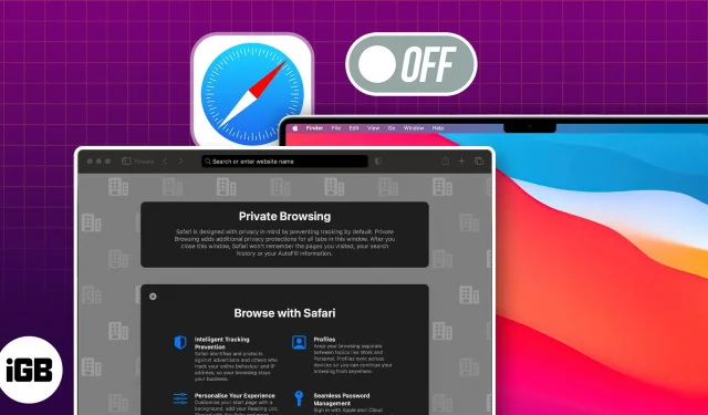 Come disattivare la navigazione privata di Safari su Mac