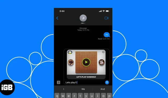 Gomokun pelaaminen iMessagessa iOS 17:ssä