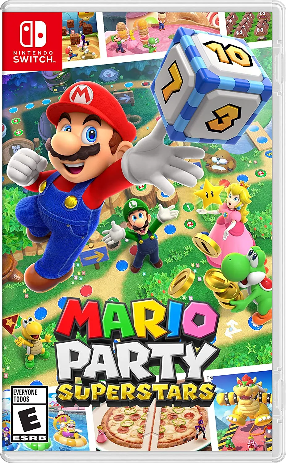 Mario Party Superstars viršelis, skirtas Nintendo Switch.