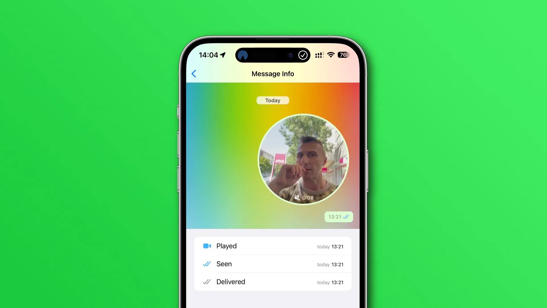 Verificando quem visualizou uma mensagem de vídeo instantânea no WhatsApp