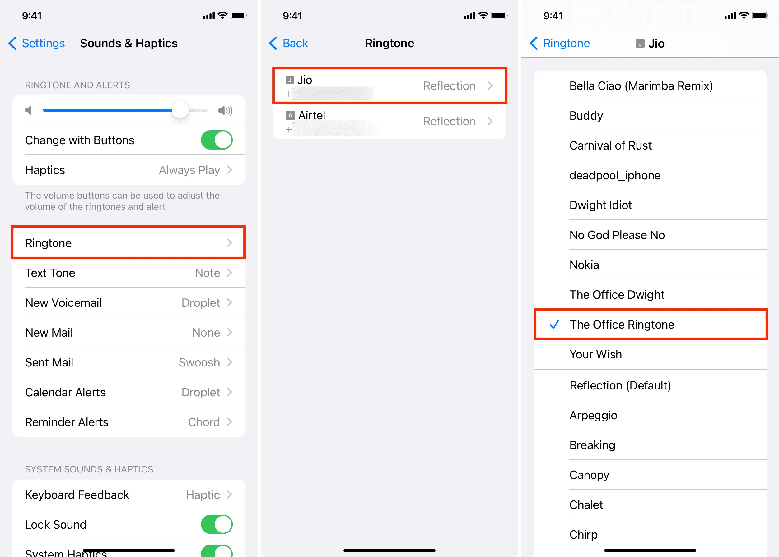 Set different ringtones for each SIM card on iPhone