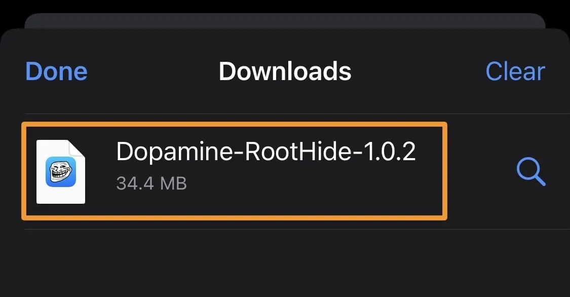 RootHide TIPA 파일을 다운로드했습니다.