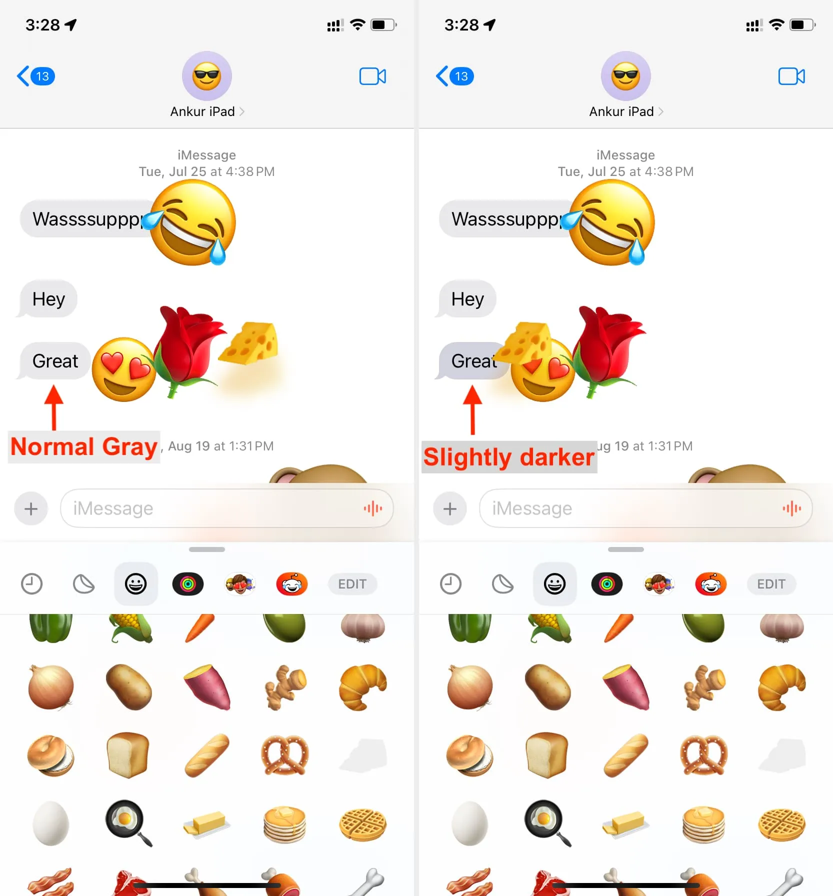 Tip to carefully drop an emoji as reaction in Messages on iPhone