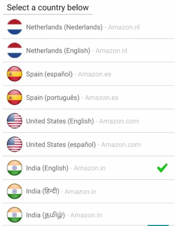 Hur man ändrar land på Amazon Shopping-app och webbplats