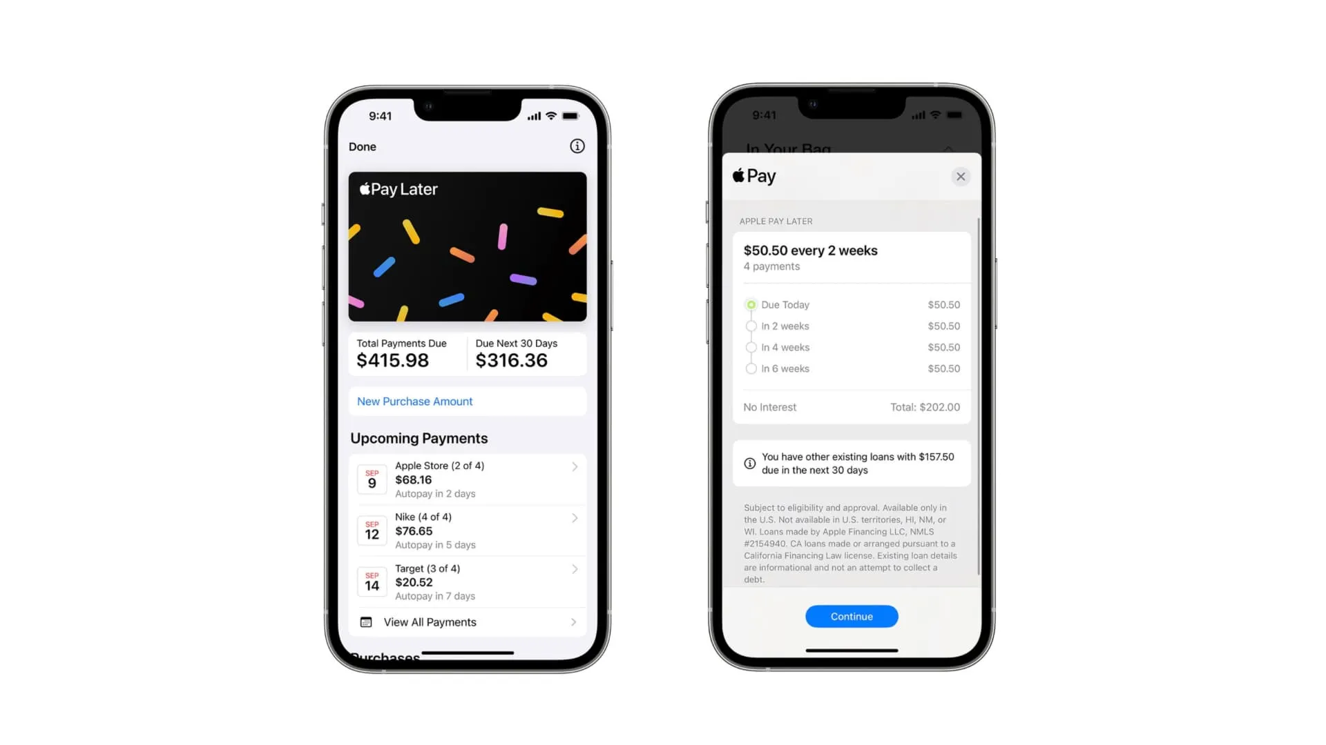 Apple Pay Later examples. Apple Pay Later examples.