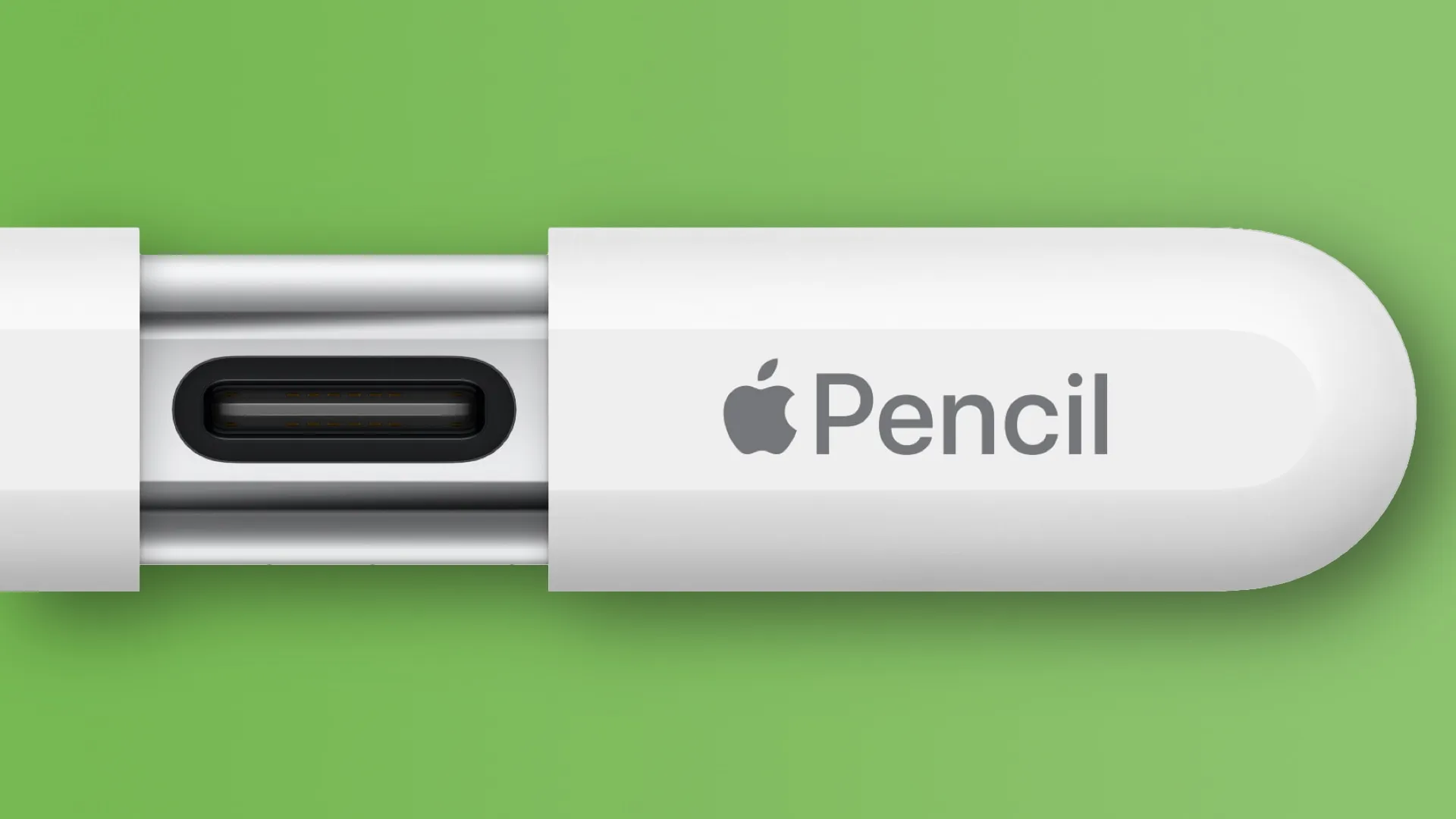 Close da porta USB-C abaixo da tampa deslizante do Apple Pencil