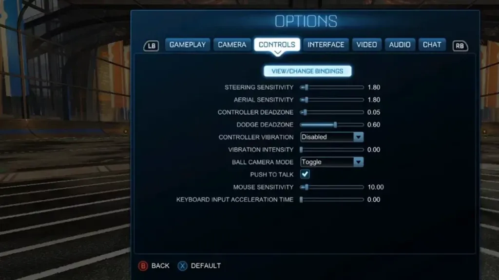 Melhores configurações de controlador da Rocket League