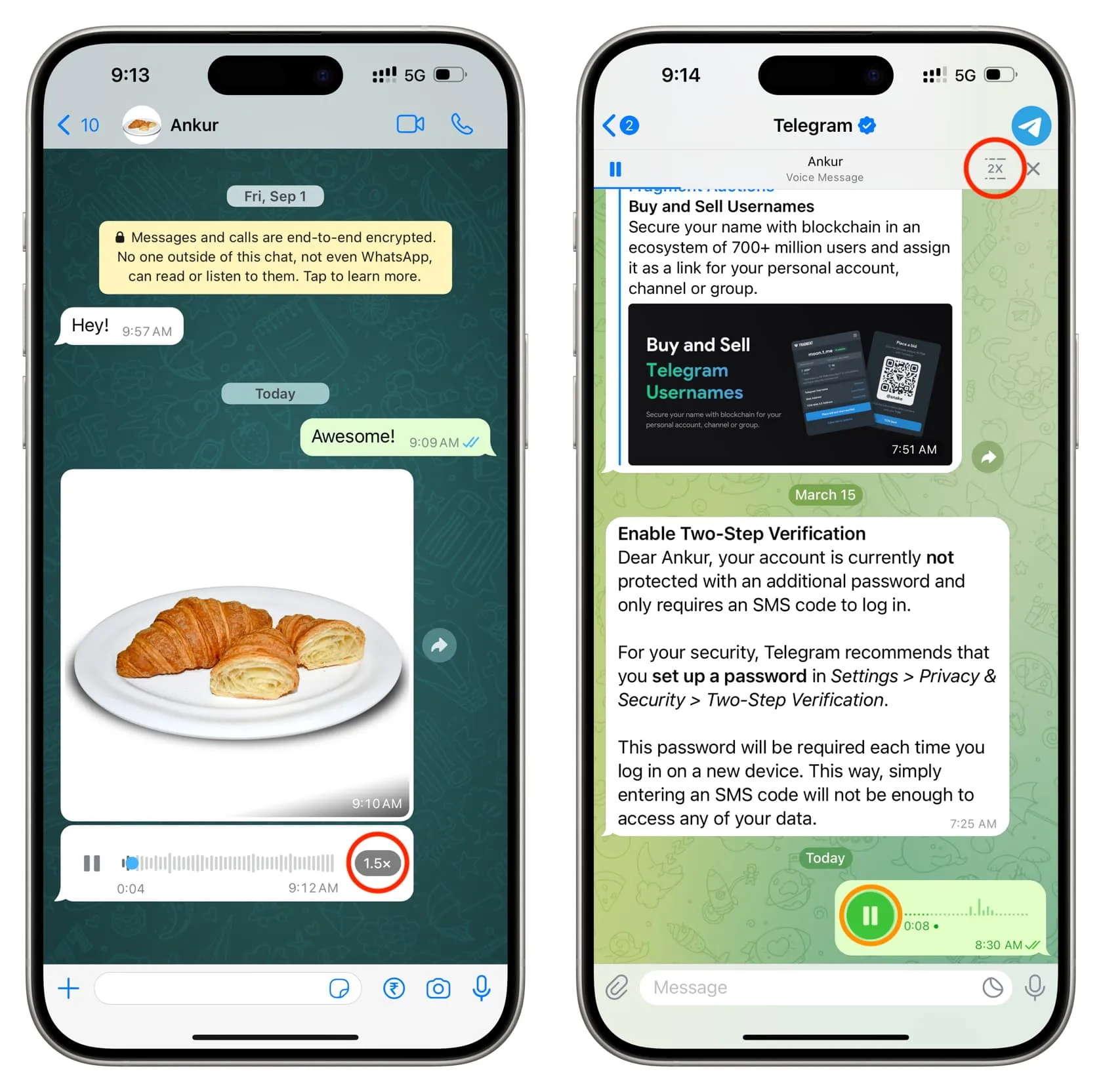 Ändern Sie die Wiedergabegeschwindigkeit von Sprachnachrichten auf WhatsApp und Telegram auf dem iPhone