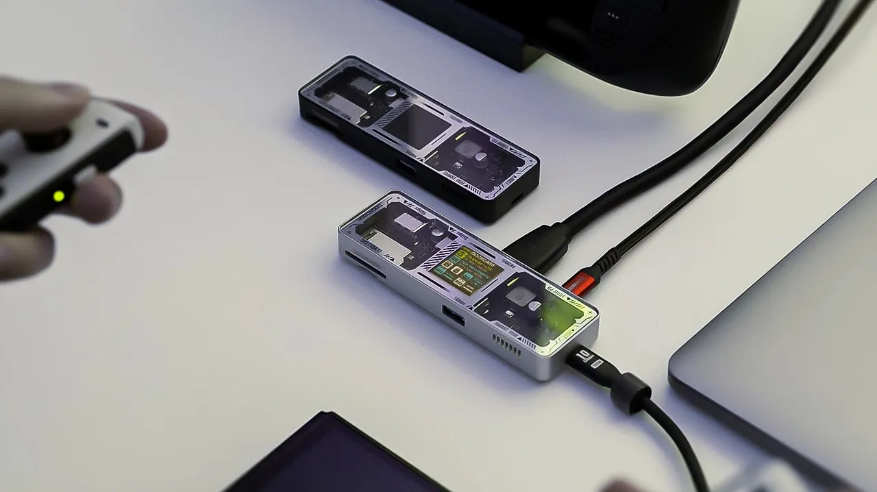 Verwendung eines Dockcase-Hubs zum Spielen von Handheld-Spielen über HDMI