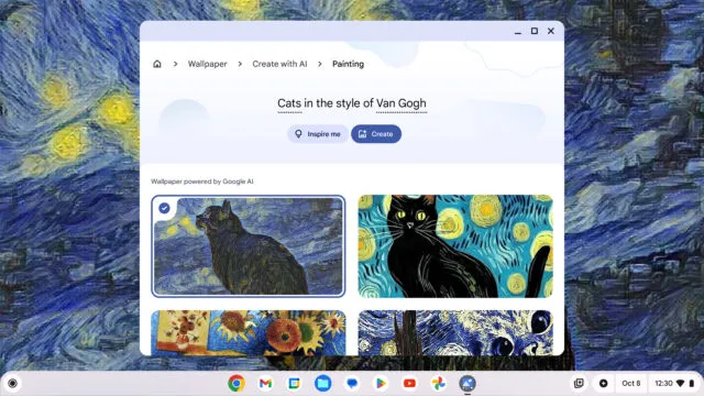 Google entwickelt generative KI-Hintergrundbilder für Chromebook Plus-Laptops.