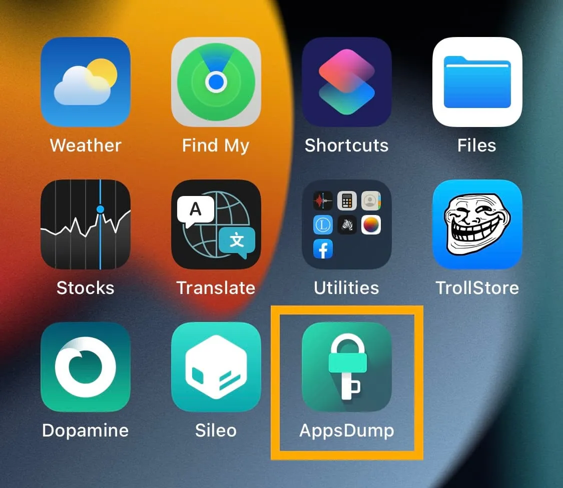 AppsDumpはホーム画面からアプリを起動します。