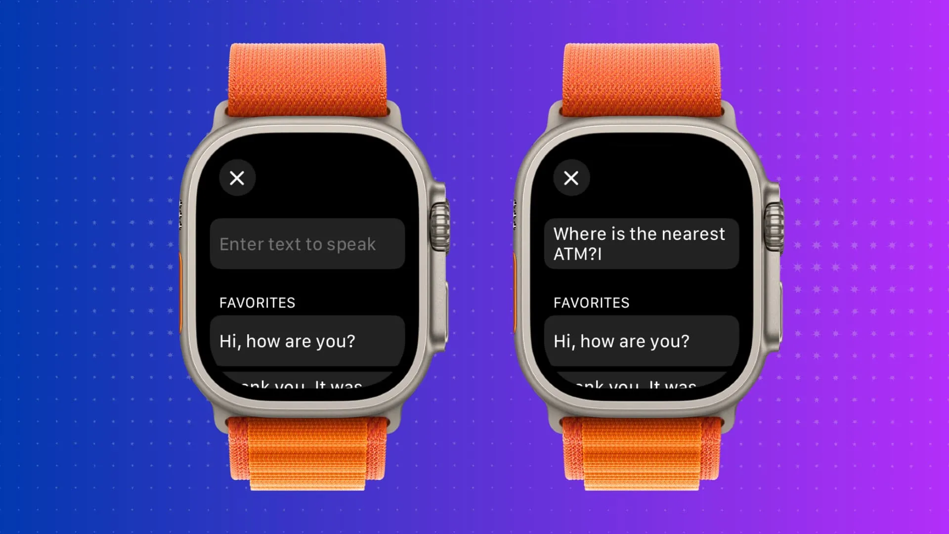 Live Speech en Apple Watch para convertir texto a voz