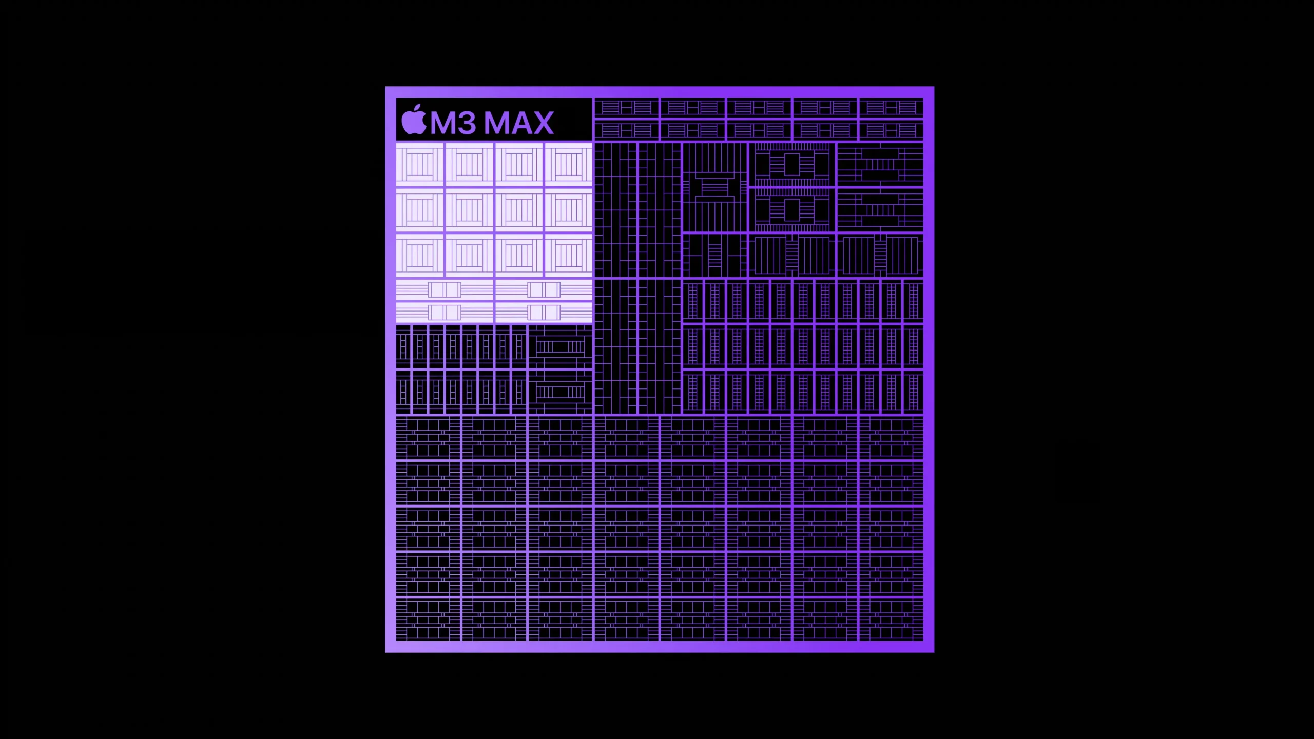 Tapeta M3 Max Chip Layout firmy Apple